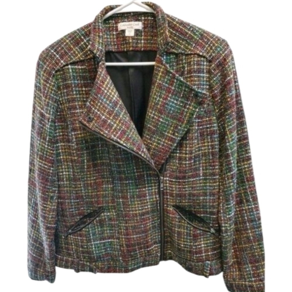 Coldwater Creek Multicolor Tweed Blazer Jacket SZ 12
